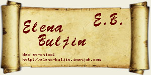 Elena Buljin vizit kartica